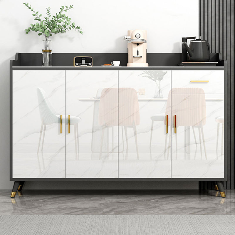 Modern Stone Sideboard 1 Drawer Sideboard Cabinet with Adjustable Shelves