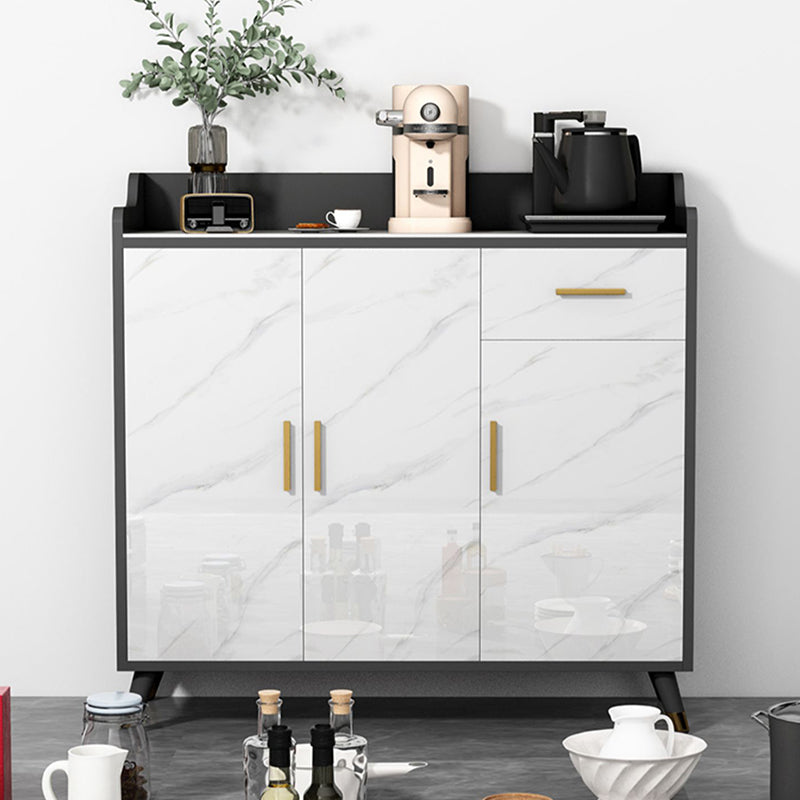 Modern Stone Sideboard 1 Drawer Sideboard Cabinet with Adjustable Shelves