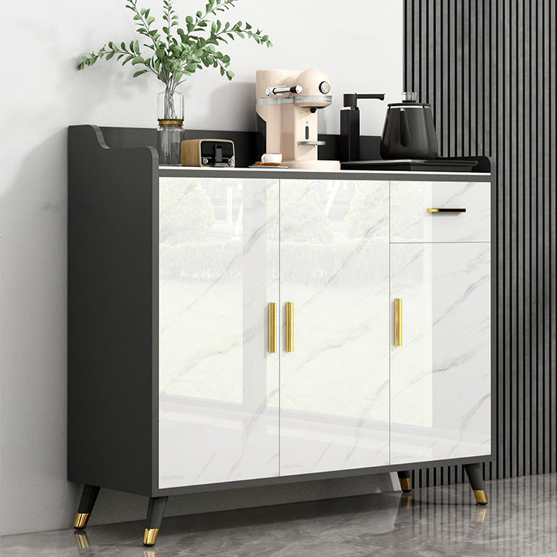 Modern Stone Sideboard 1 Drawer Sideboard Cabinet with Adjustable Shelves