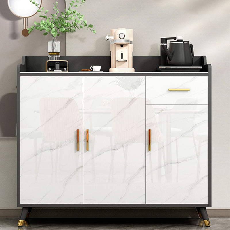 Modern Stone Sideboard 1 Drawer Sideboard Cabinet with Adjustable Shelves