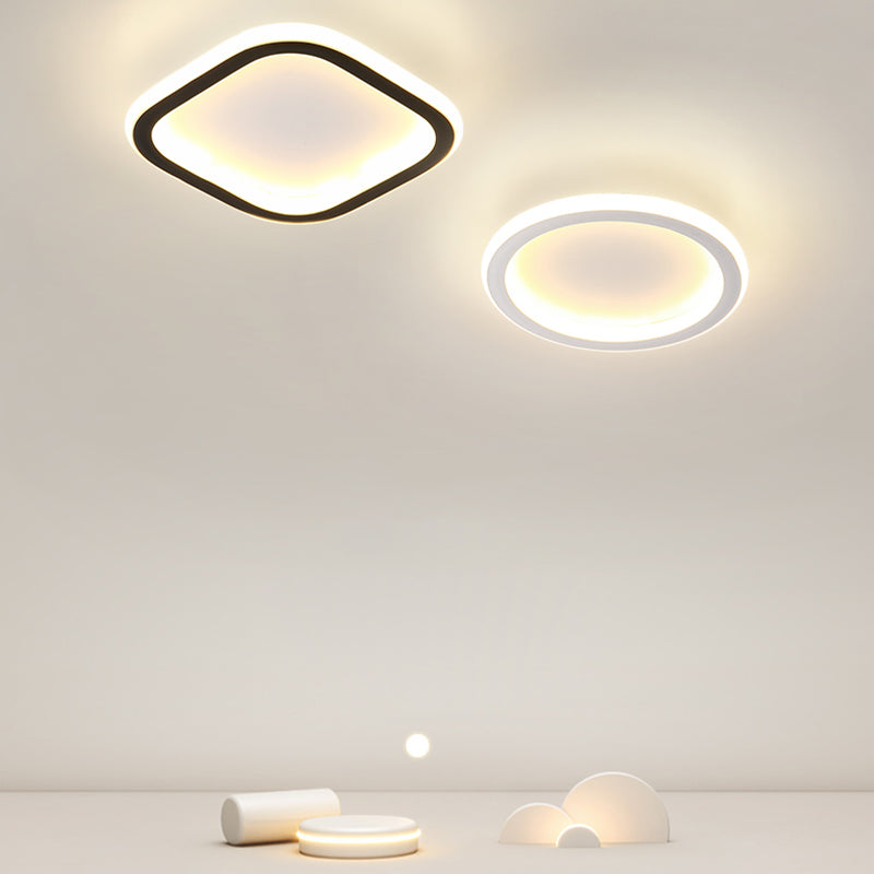 LED Ceiling Lamp Modern Style Ceiling Mount Light with Silica Gel Shade for Bedroom