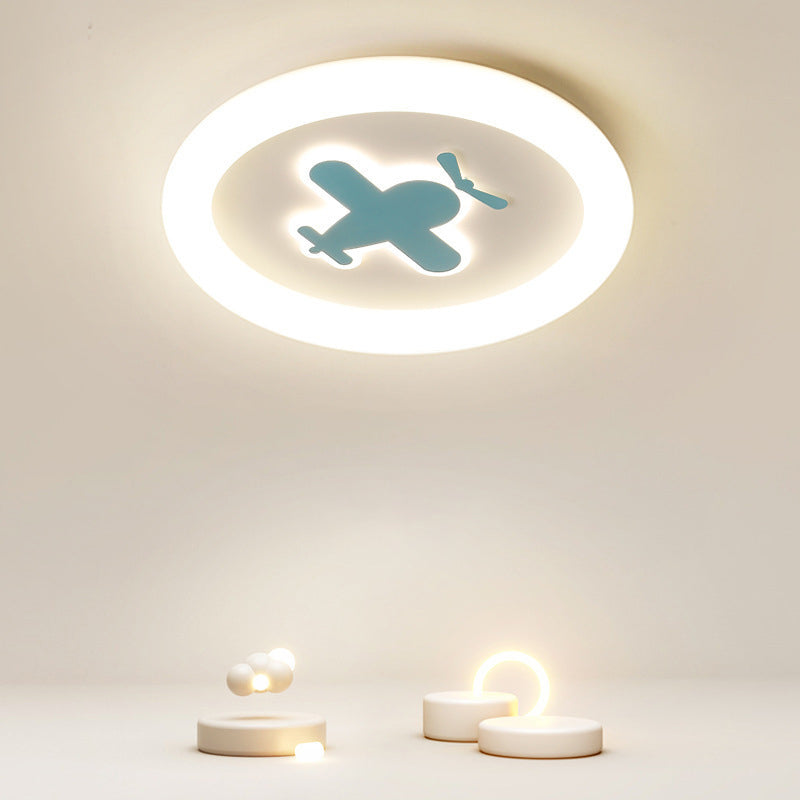 Kids LED Flush Mount Light Airplane Metal Ceiling Light Fixture for Bedroom