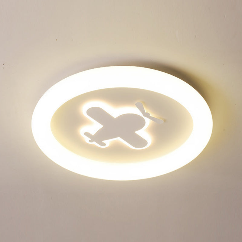 Kids LED Flush Mount Light Airplane Metal Ceiling Light Fixture for Bedroom