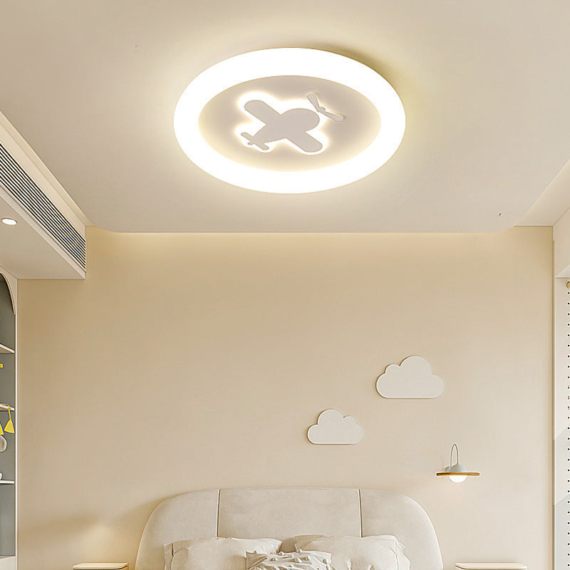 Kids LED Flush Mount Light Airplane Metal Ceiling Light Fixture for Bedroom