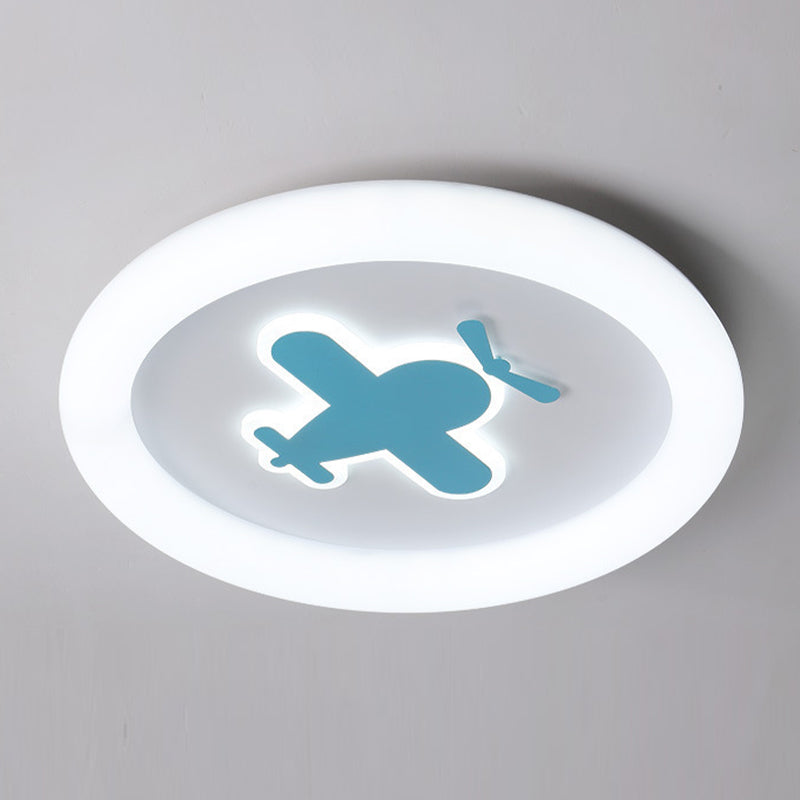 Kids LED Flush Mount Light Airplane Metal Ceiling Light Fixture for Bedroom