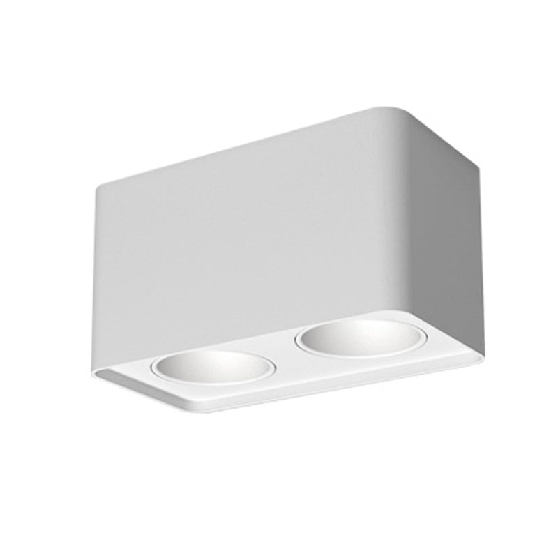 LED Modern Metal Flush Mount Rectangle Shape Ceiling Lamp with Glass Shade for Living Room