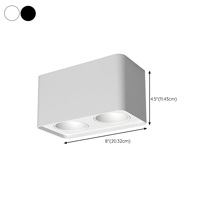 LED Modern Metal Flush Mount Rectangle Shape Ceiling Lamp with Glass Shade for Living Room