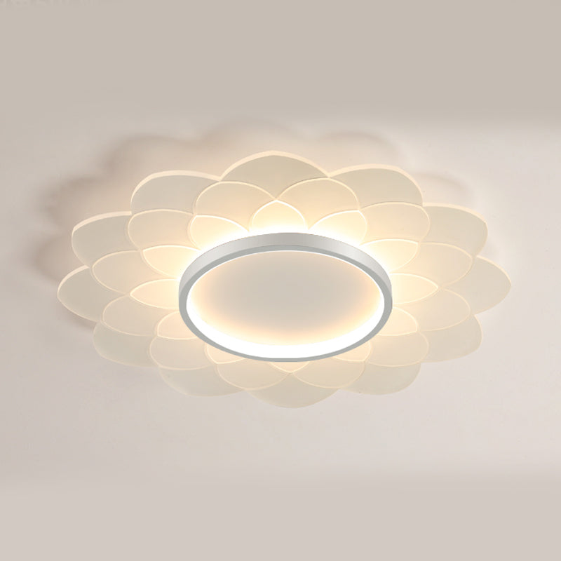 Nordic Style Ceiling Light Flower Flush Mount with Acrylic for Bedroom