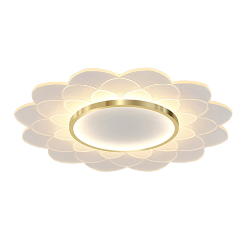 Nordic Style Ceiling Light Flower Flush Mount with Acrylic for Bedroom