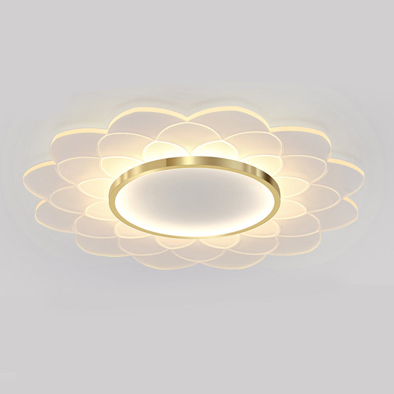 Nordic Style Ceiling Light Flower Flush Mount with Acrylic for Bedroom