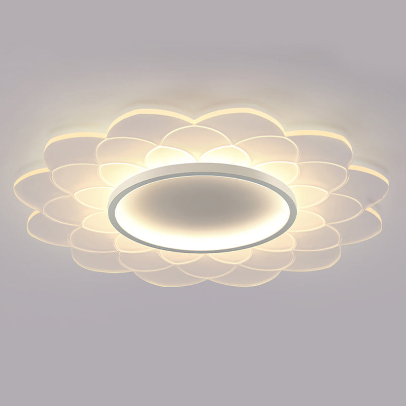 Nordic Style Ceiling Light Flower Flush Mount with Acrylic for Bedroom