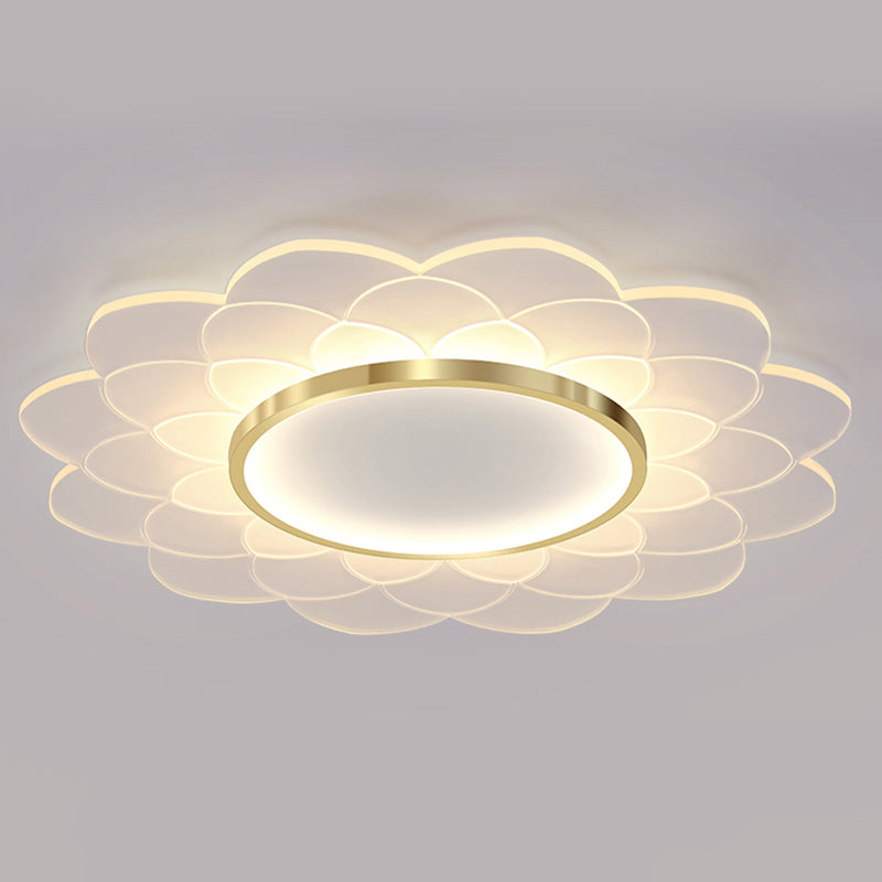 Nordic Style Ceiling Light Flower Flush Mount with Acrylic for Bedroom