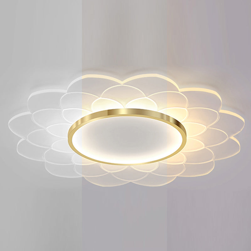 Nordic Style Ceiling Light Flower Flush Mount with Acrylic for Bedroom