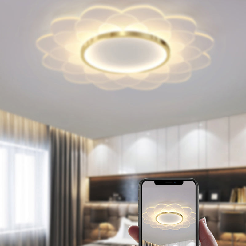 Nordic Style Ceiling Light Flower Flush Mount with Acrylic for Bedroom