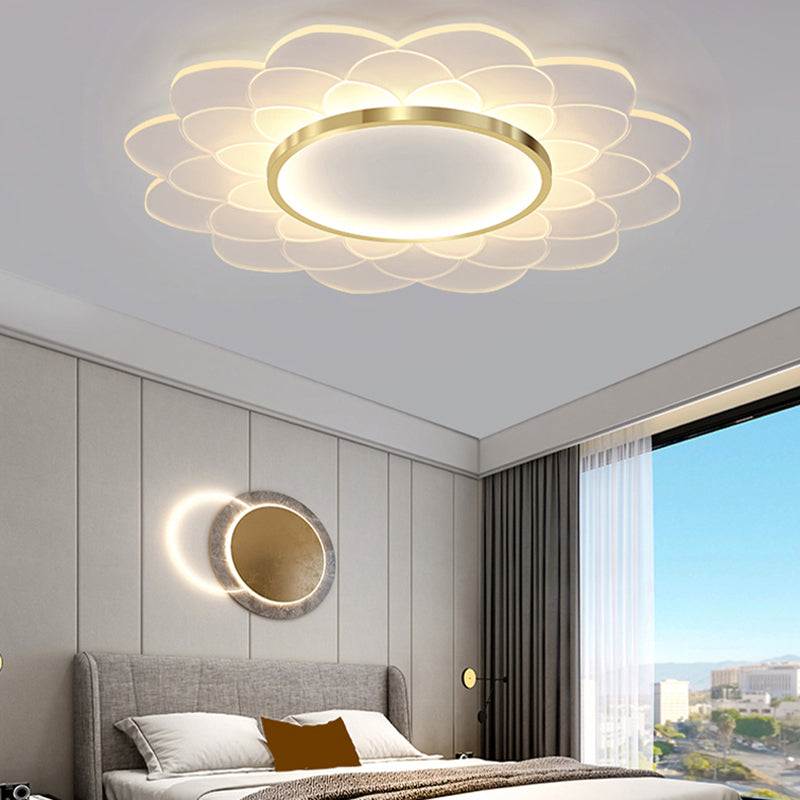 Nordic Style Ceiling Light Flower Flush Mount with Acrylic for Bedroom