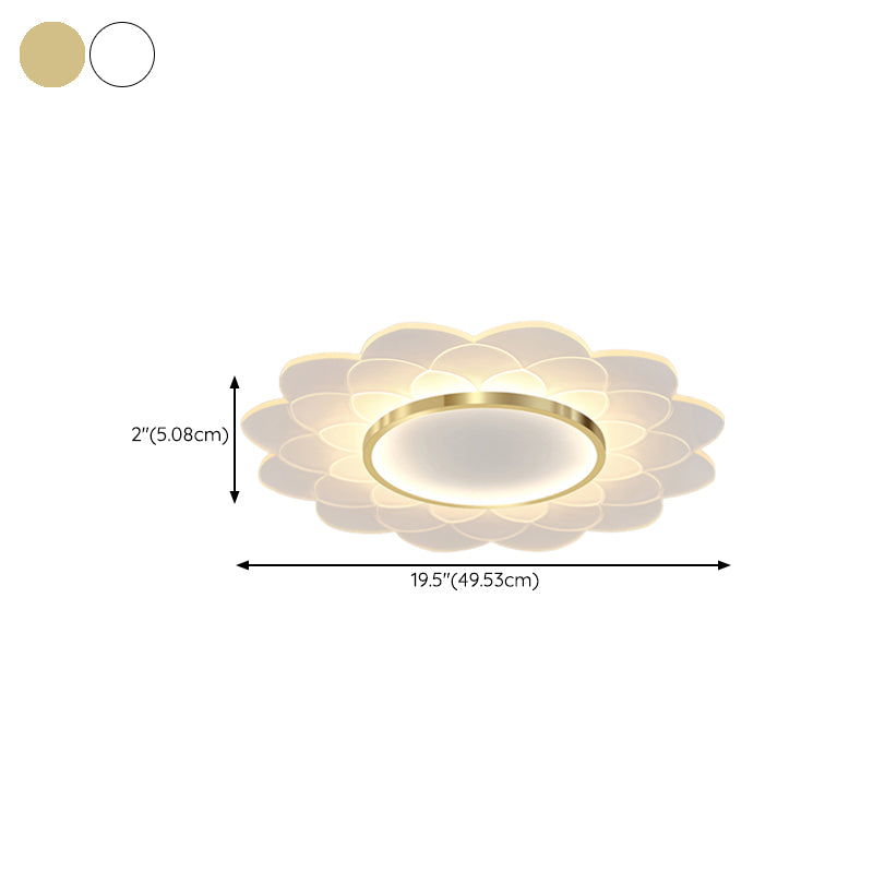 Nordic Style Ceiling Light Flower Flush Mount with Acrylic for Bedroom