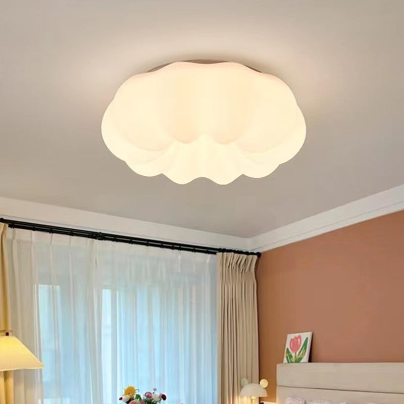 White Ceiling Light LED Ceiling Mount Light with Plastic Shade for Bedroom