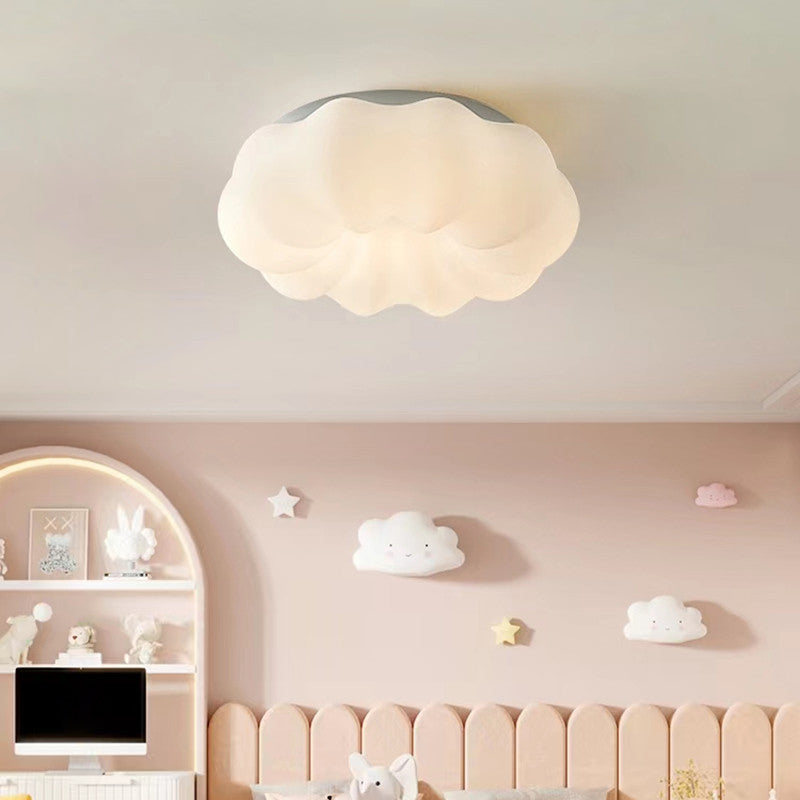 White Ceiling Light LED Ceiling Mount Light with Plastic Shade for Bedroom