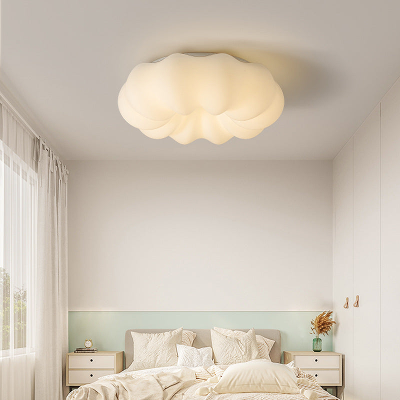 White Ceiling Light LED Ceiling Mount Light with Plastic Shade for Bedroom