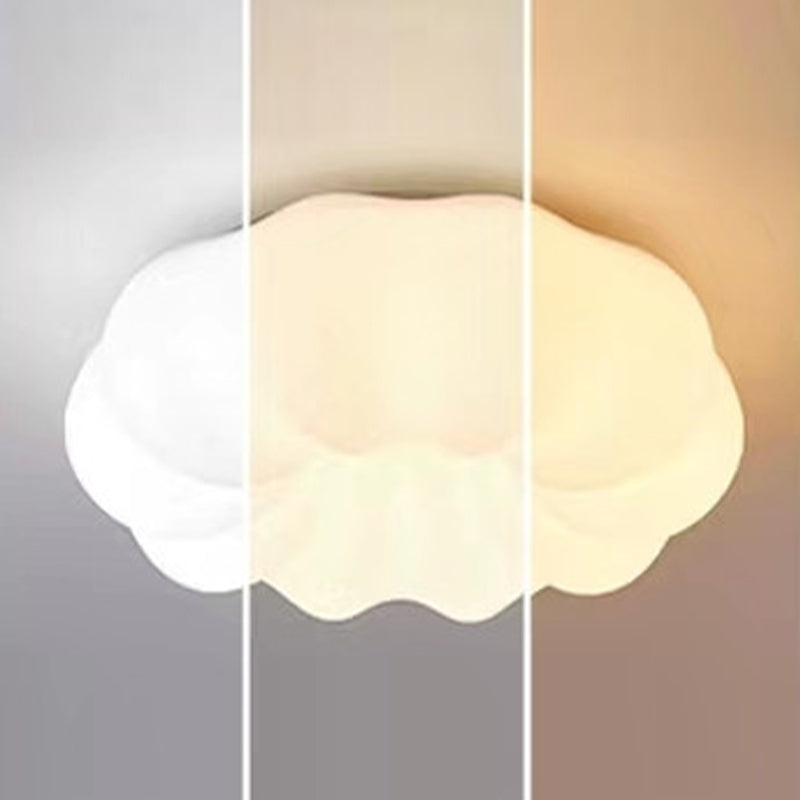 White Ceiling Light LED Ceiling Mount Light with Plastic Shade for Bedroom