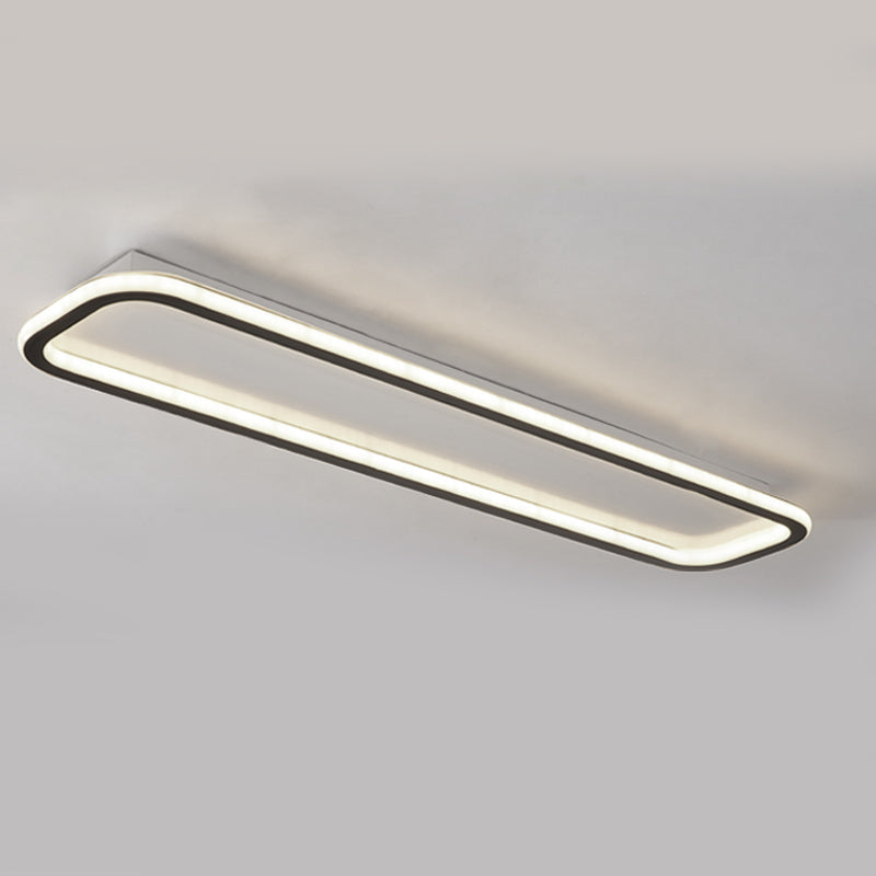 Minimalism Flush Mount Rectangle Metal LED Ceiling Light Fixture for Corridor