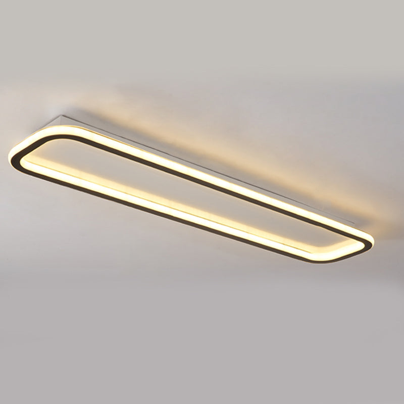 Minimalism Flush Mount Rectangle Metal LED Ceiling Light Fixture for Corridor