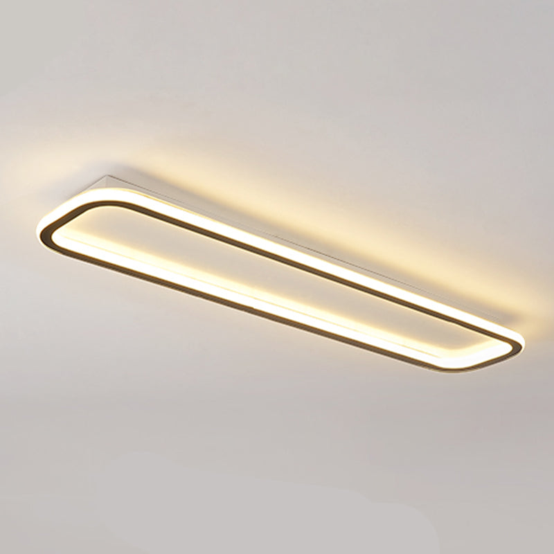 Minimalism Flush Mount Rectangle Metal LED Ceiling Light Fixture for Corridor