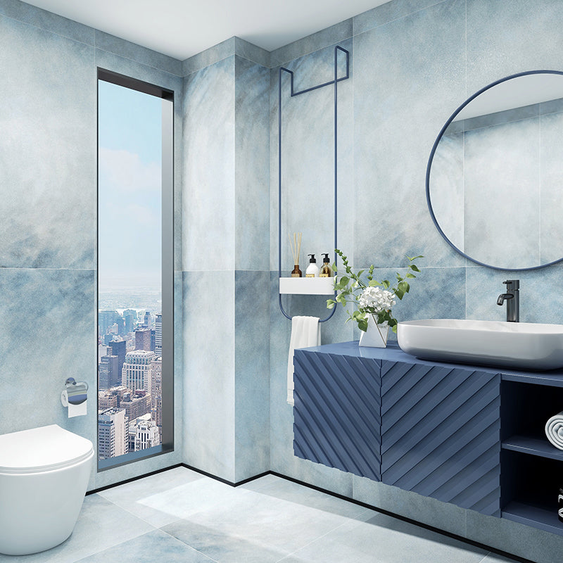 Blue Singular Tile Modern Marble Rectangular Floor and Wall Tile