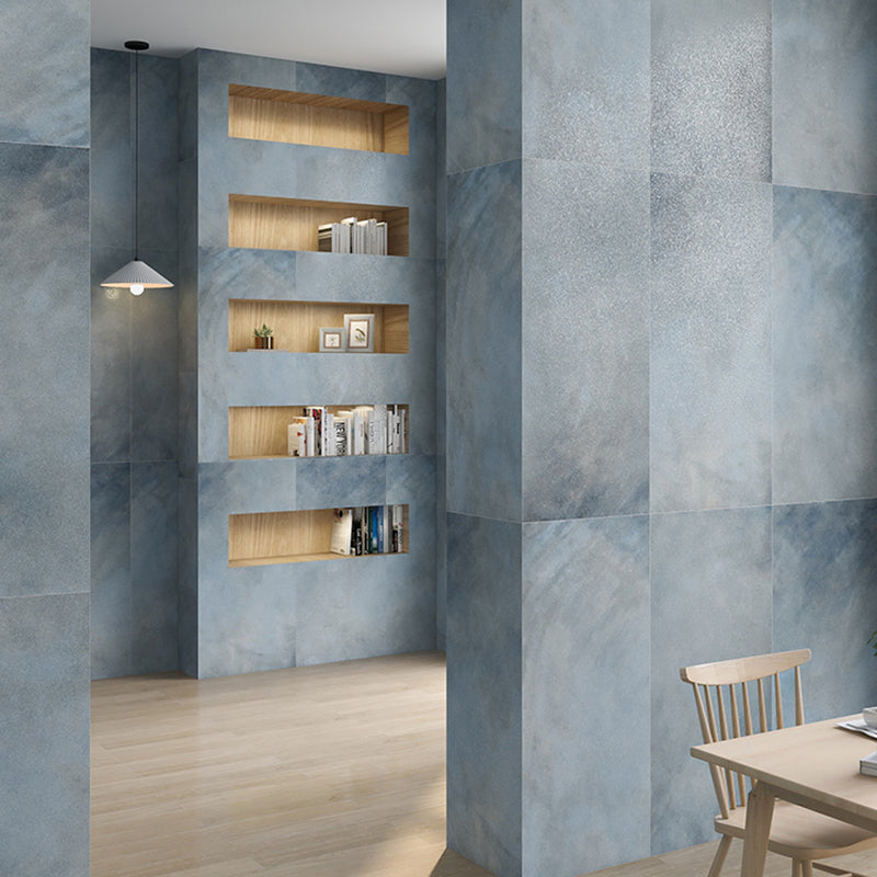 Blue Singular Tile Modern Marble Rectangular Floor and Wall Tile