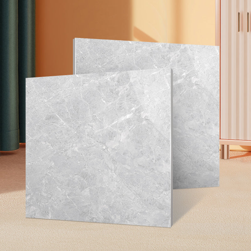 Marbling Square Floor Tile Straight Edge Slip Resistant Polished Tile