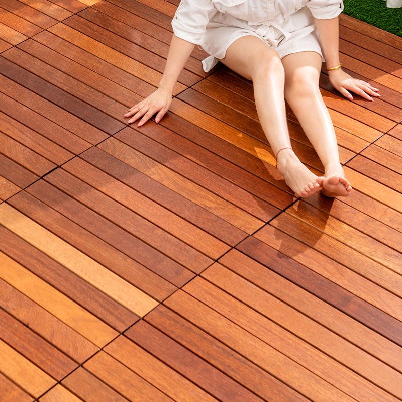 Tradition Smooth Wood Floor Tile Click Lock Teak Wood for Living Room