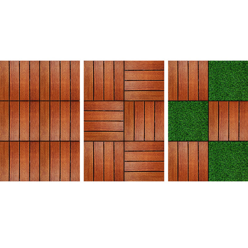 Tradition Smooth Wood Floor Tile Click Lock Teak Wood for Living Room