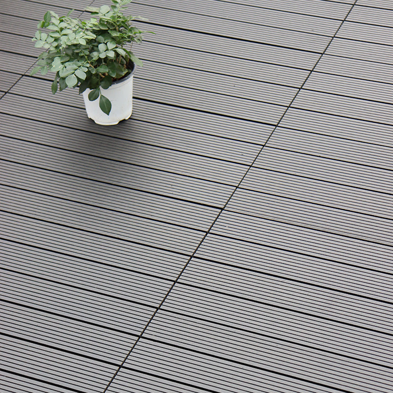 Tradition Rectangle Wood Tile Brown Engineered Wood for Patio Garden