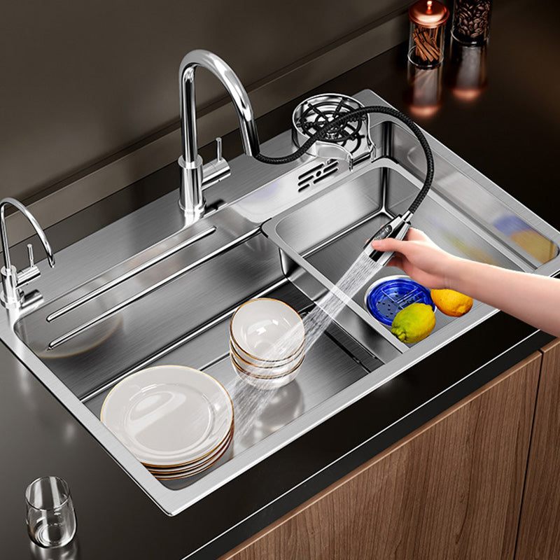 Modern Kitchen Sink Stainless Rectangular Pull-out Faucet Kitchen Sink