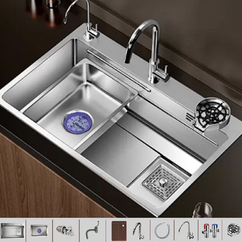 Modern Kitchen Sink Stainless Rectangular Pull-out Faucet Kitchen Sink