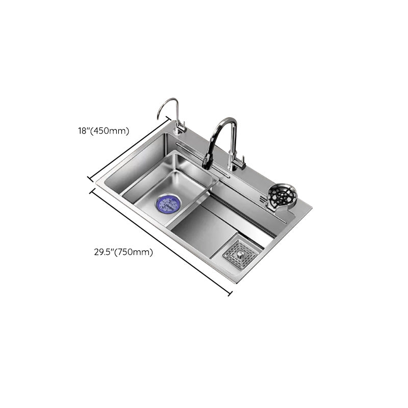 Modern Kitchen Sink Stainless Rectangular Pull-out Faucet Kitchen Sink