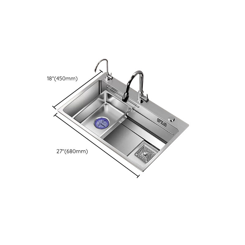 Modern Kitchen Sink Stainless Rectangular Pull-out Faucet Kitchen Sink