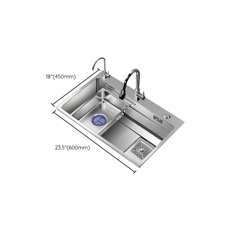 Modern Kitchen Sink Stainless Rectangular Pull-out Faucet Kitchen Sink