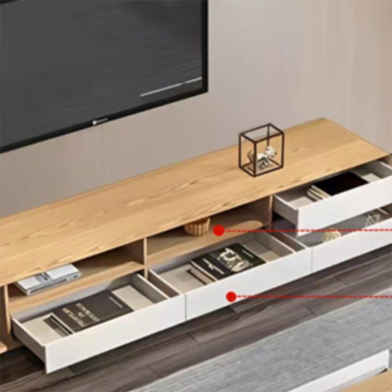 Wooden TV Media Console Scandinavian TV Stand Console with 4 Drawers