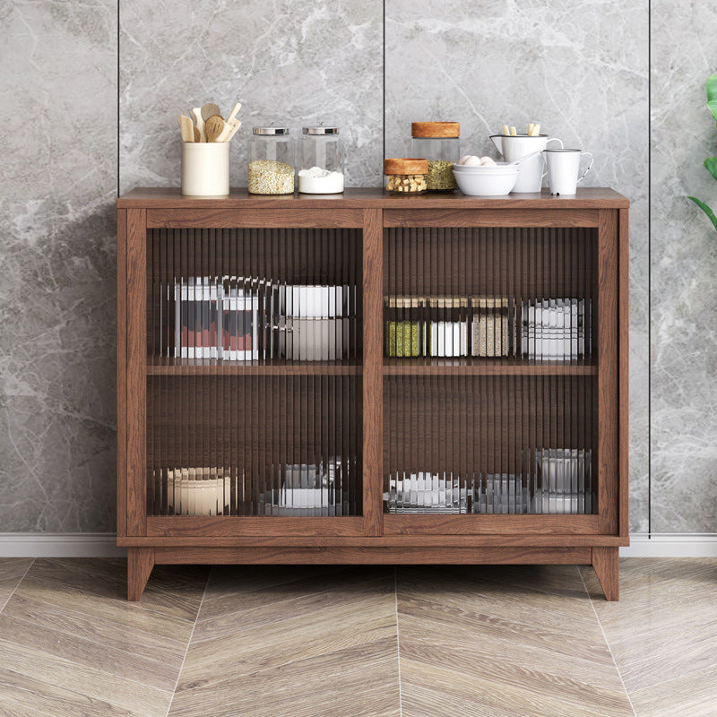 Contemporary Display Stand Wood Hutch Cabinet with Doors for Dining Room