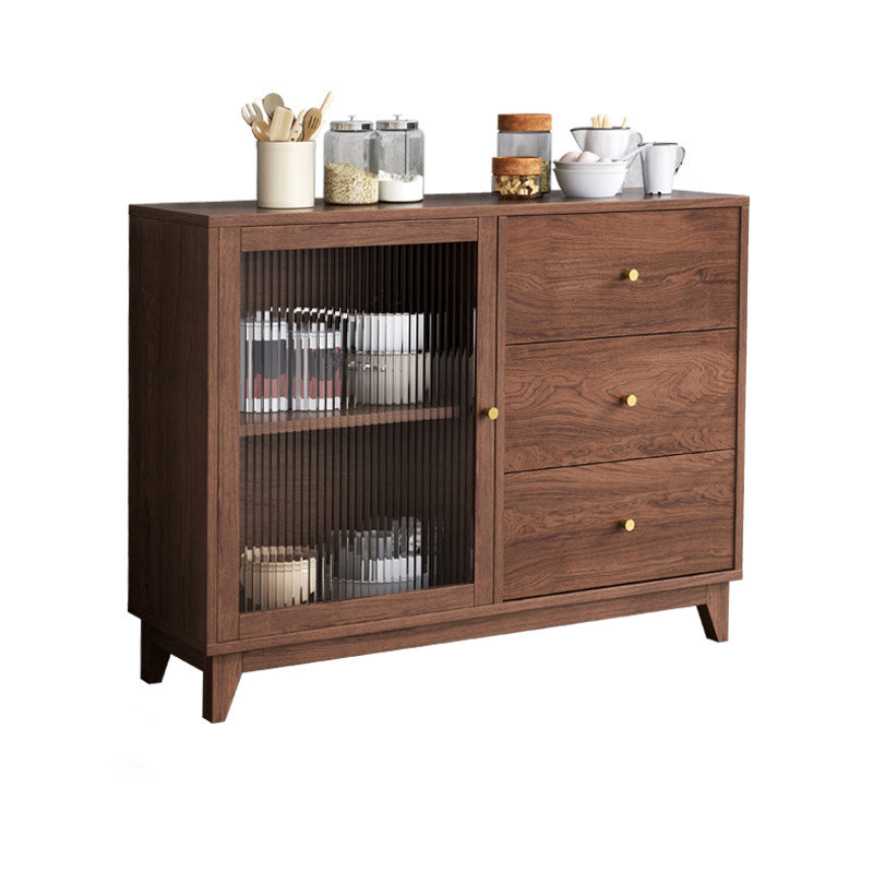 Contemporary Display Stand Wood Hutch Cabinet with Doors for Dining Room