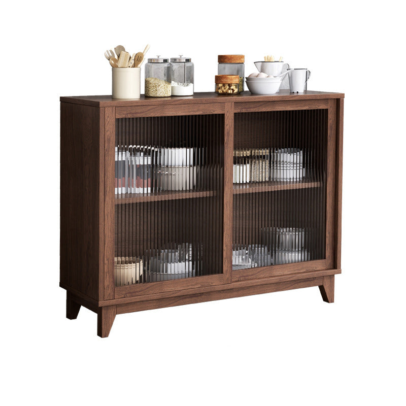 Contemporary Display Stand Wood Hutch Cabinet with Doors for Dining Room