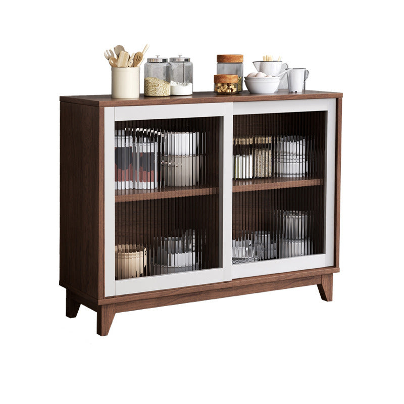 Contemporary Display Stand Wood Hutch Cabinet with Doors for Dining Room