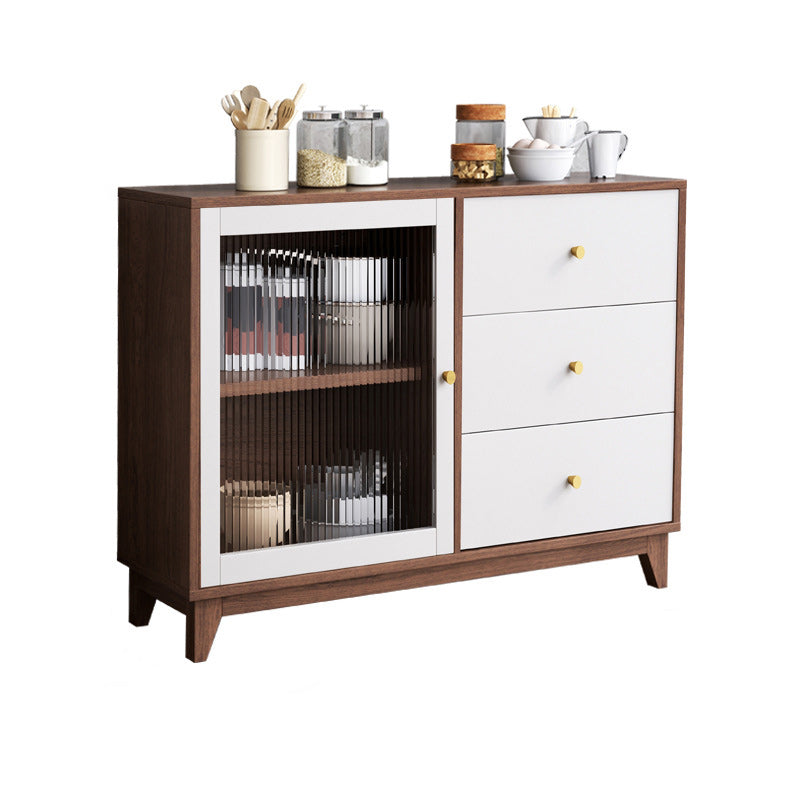 Contemporary Display Stand Wood Hutch Cabinet with Doors for Dining Room