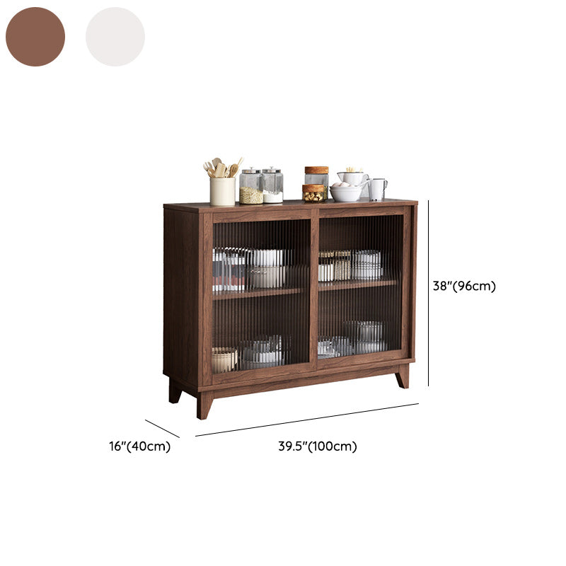 Contemporary Display Stand Wood Hutch Cabinet with Doors for Dining Room