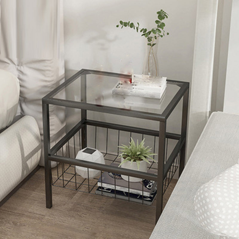 Open Storage Bed Nightstand Contemporary Night Table for Bedroom