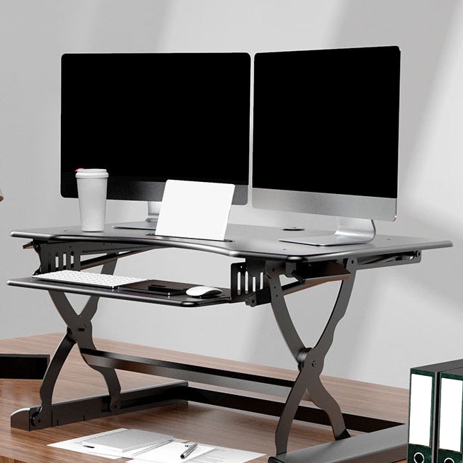 Modern Black Office Desk Height Adjustable Writing Desk for Home Office