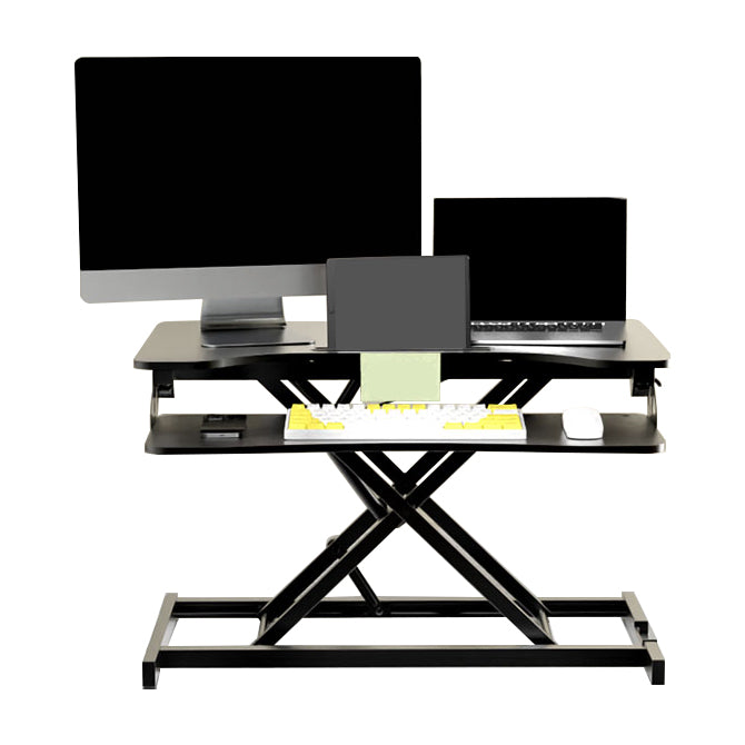 Modern Black Office Desk Height Adjustable Writing Desk for Home Office