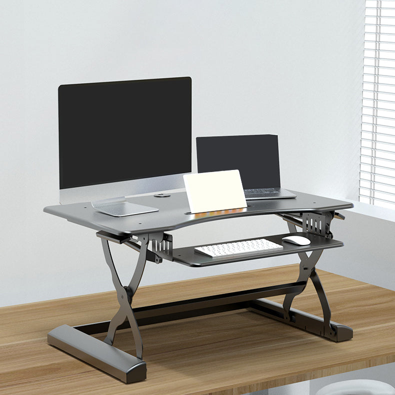 Modern Black Office Desk Height Adjustable Writing Desk for Home Office