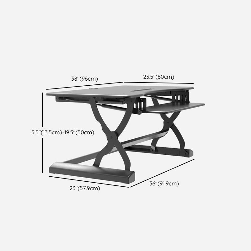 Modern Black Office Desk Height Adjustable Writing Desk for Home Office